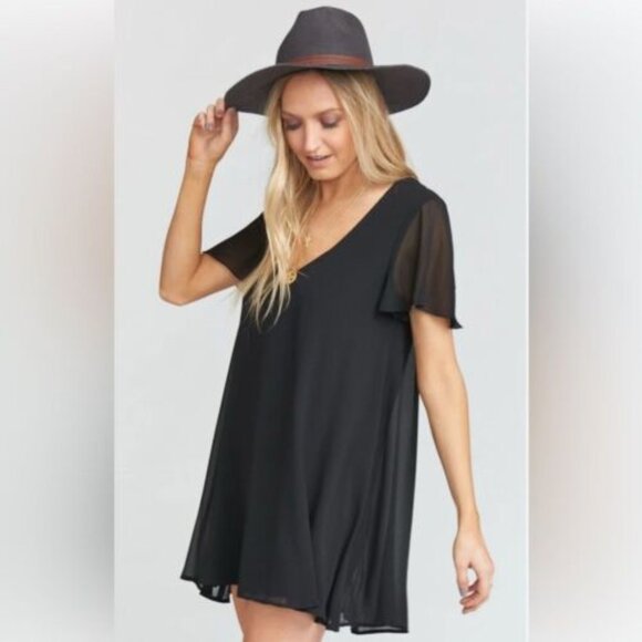 Show Me Your Mumu Kylie Mini Dress Solid Black Women's Size Medium - Picture 1 of 7